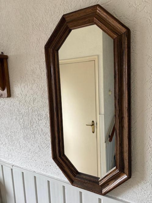 Spiegel met eiken omlijsting, Huis en Inrichting, Woonaccessoires | Spiegels, Zo goed als nieuw, Minder dan 50 cm, Minder dan 100 cm