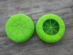 Ikea OTTOMAN groen vintage/retro hocker 2 stuks, Ophalen, Kunststof, Rond, Minder dan 50 cm
