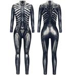 Dames catsuit 6 / bodysuit zwart skelet robot jumpsuit feest, Nieuw, Kleding, Verzenden