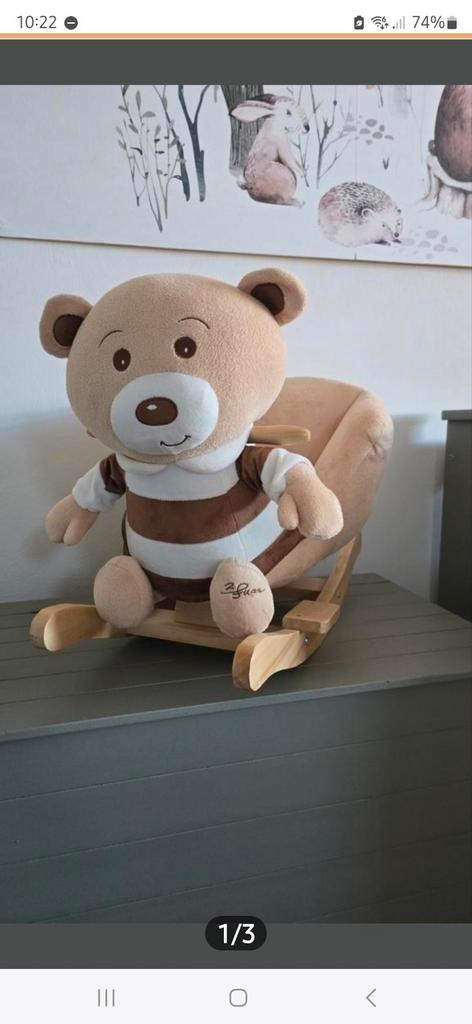 Schommel beer pleyto met gordel grenen, Kinderen en Baby's, Kinderkamer | Overige Meubels, Zo goed als nieuw, Overige typen, Ophalen of Verzenden