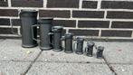 Tinnen schenkan set 7 stuks van 1 liter t/m 1cl, Antiek en Kunst, Antiek | Tin, Ophalen of Verzenden