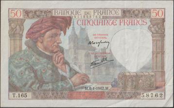 Frankrijk 50 francs 1942 gebruikt p.93 (nr 47) beschikbaar voor biedingen