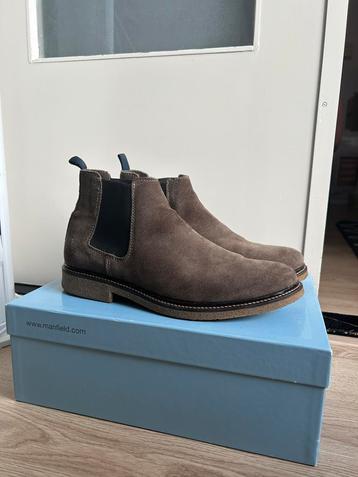 Manfield Taupe Suède Chelsea Boots - maat 43 - 1x gebruikt! beschikbaar voor biedingen