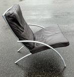 Harvink Uncle Sam fauteuil, rvs, zilvergrijs met bruin leer, Huis en Inrichting, Ophalen, Gebruikt, Metaal, 50 tot 75 cm