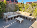 Lounge set bamboe 7-delig met tafel (1 jr oud), Tuin en Terras, Tuinsets en Loungesets, Ophalen, Overige materialen, Gebruikt