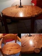 Deense vintage Daumiller eethoek uitschuif tafel + 4 stoelen, Huis en Inrichting, Ophalen, Gebruikt, 4 tot 6 stoelen