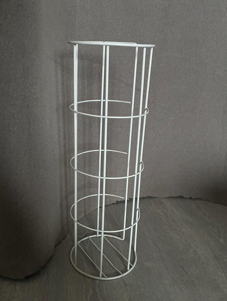 Metalen houder voor papierrollen, Huis en Inrichting, Ophalen of Verzenden, Gebruikt, Wit, Handdoekenrek