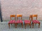 Eetkamerstoelen kersenhout vier stuks, Huis en Inrichting, Stoelen, Ophalen, Hout, Gebruikt, Klassiek