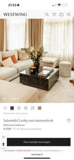 Salontafel Lesley Marmerlook, Huis en Inrichting, Tafels | Salontafels, Ophalen, 100 tot 150 cm, 50 tot 100 cm, Zo goed als nieuw