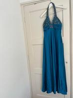 Mooie Elegante Galajurk bewerkt met steenjes Maat 34, Galajurk, Blauw, Ophalen of Verzenden, Zo goed als nieuw