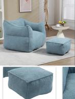 Comfortabele Bouclé Bean Bag Stoel, Huis en Inrichting, Zitzakken, Verzenden, Nieuw, Wit, Zitzakstoel