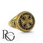 Tempeliers ring 925 zilver 18K Verguld – zegelring