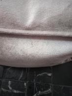4 Velours Poefs Zandkleur met glans met luxe velours stof, Ophalen, Minder dan 50 cm, Vierkant, Nieuw