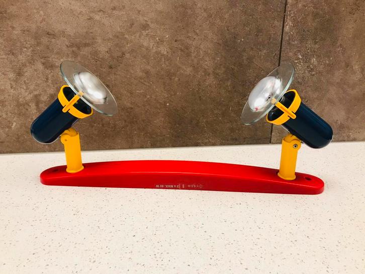 Vintage plafondlamp Memphis Milano style - Massive, Huis en Inrichting, Lampen | Plafondlampen, Gebruikt, Kunststof, Metaal, Ophalen of Verzenden