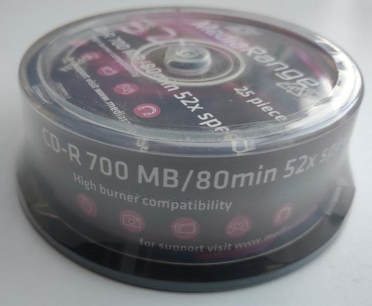 *NIEUW* MediaRange CD-R 700 MB 25 stuks, Computers en Software, Beschrijfbare discs, Nieuw, Cd, Ophalen of Verzenden