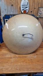 Grote art deco hanglamp schaal geëtst glas, Ophalen of Verzenden