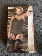 Elegante corset met jarretels - Cottelli Collection, Ophalen of Verzenden, Zwart, Body of Korset