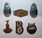 fiets merkplaatjes : Batavus  Vesting  Gazelle  The Raleigh, Verzamelen, Ophalen of Verzenden, Gebruikt, Overige typen