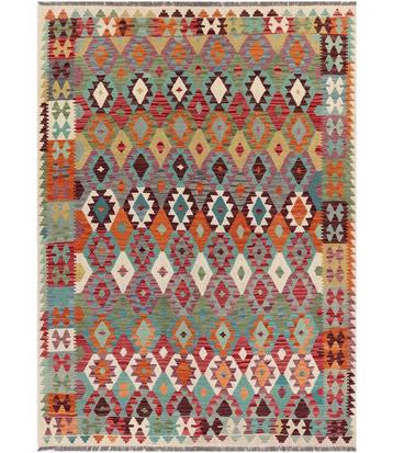 Handgeweven Afghaanse Kelim Vloerkleed – 289x205 cm beschikbaar voor biedingen