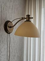 Bronzen wandlamp met crèmekleurige kap, Ophalen, Zo goed als nieuw, Stof, Klassiek