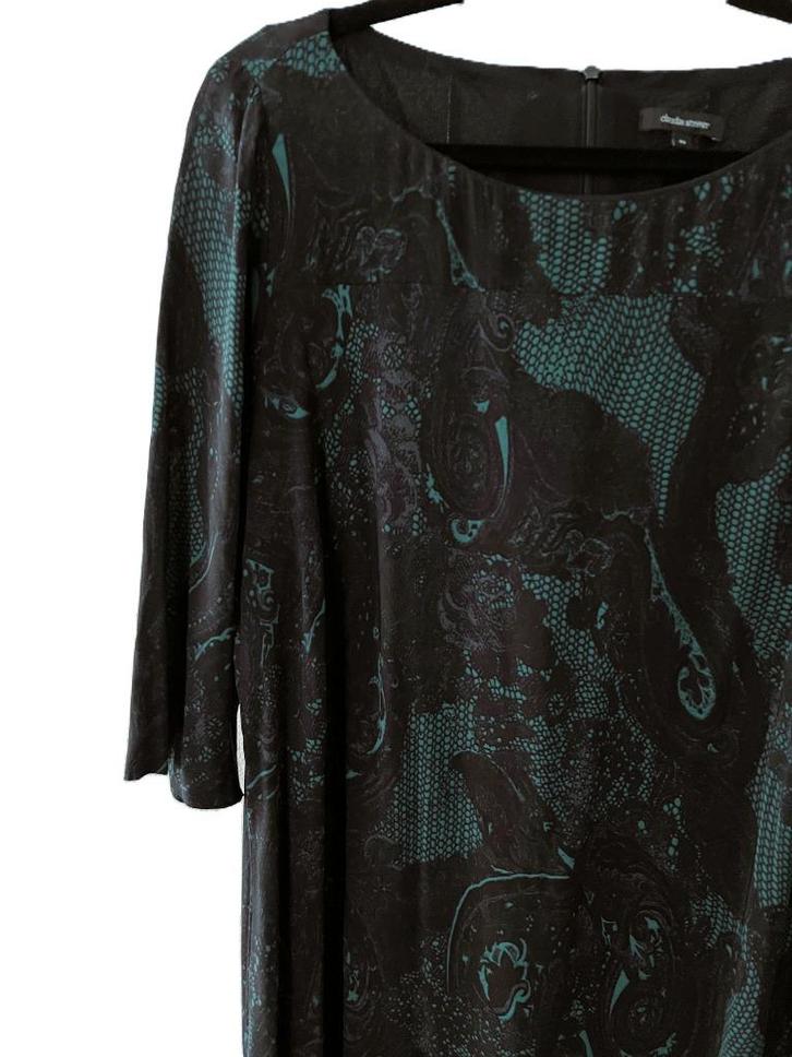 Claudia Strater prachtige shift jurk 42 zwart smaragdgroen, Kleding | Dames, Jurken, Zo goed als nieuw, Maat 42/44 (L), Zwart