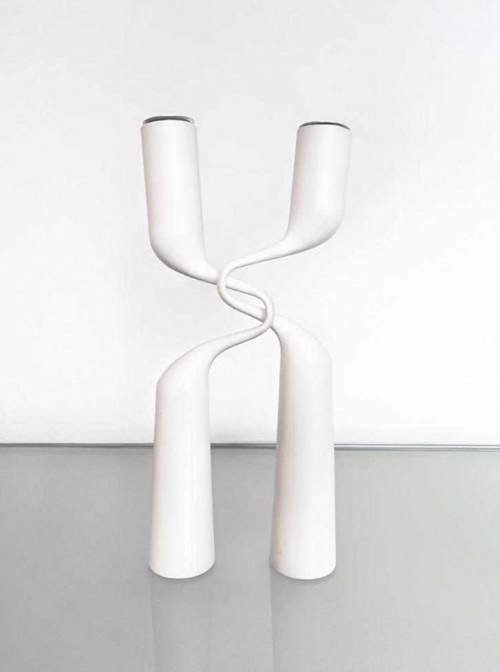 Vintage witte Menu Mikaela Dörfel Tango kandelaar, Huis en Inrichting, Woonaccessoires | Kandelaars en Kaarsen, Gebruikt, Minder dan 25 cm