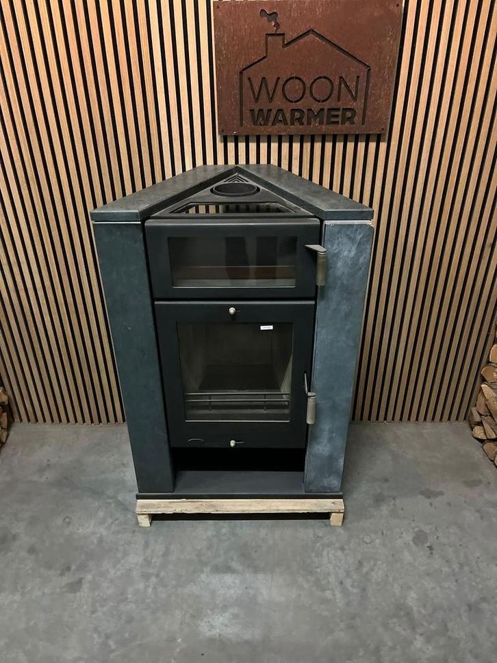 25053 Houtkachel met speksteen 9kw, Huis en Inrichting, Kachels, Gebruikt, Vrijstaand, Houtkachel, Hout, Ophalen