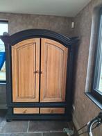 Zwarte/licht eiken toogkast, Huis en Inrichting, Kasten | Buffetkasten, Ophalen, Gebruikt, Brocante stijl, 200 cm of meer
