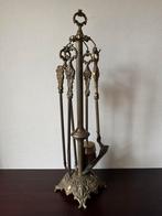 Groot Antiek Koperen Haardstel, Vuurset, Openhaard Kachel, Antiek en Kunst, Antiek | Koper en Brons, Ophalen of Verzenden, Koper