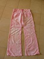 Indian Rose flared broek W 29 100 % linnen roze wit tie-dye, Lang, Maat 38/40 (M), Indian Rose, Roze