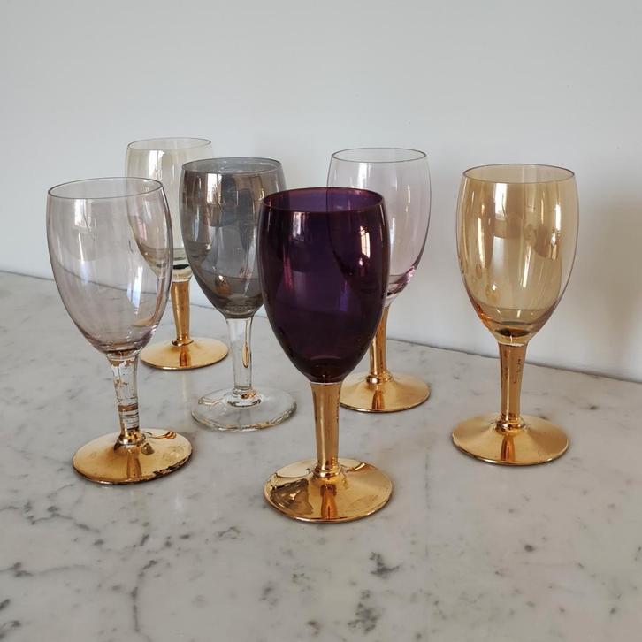 bijzonder vintage Murano ? glas wijnglazen jaren 70, Antiek en Kunst, Antiek | Glas en Kristal, Ophalen of Verzenden