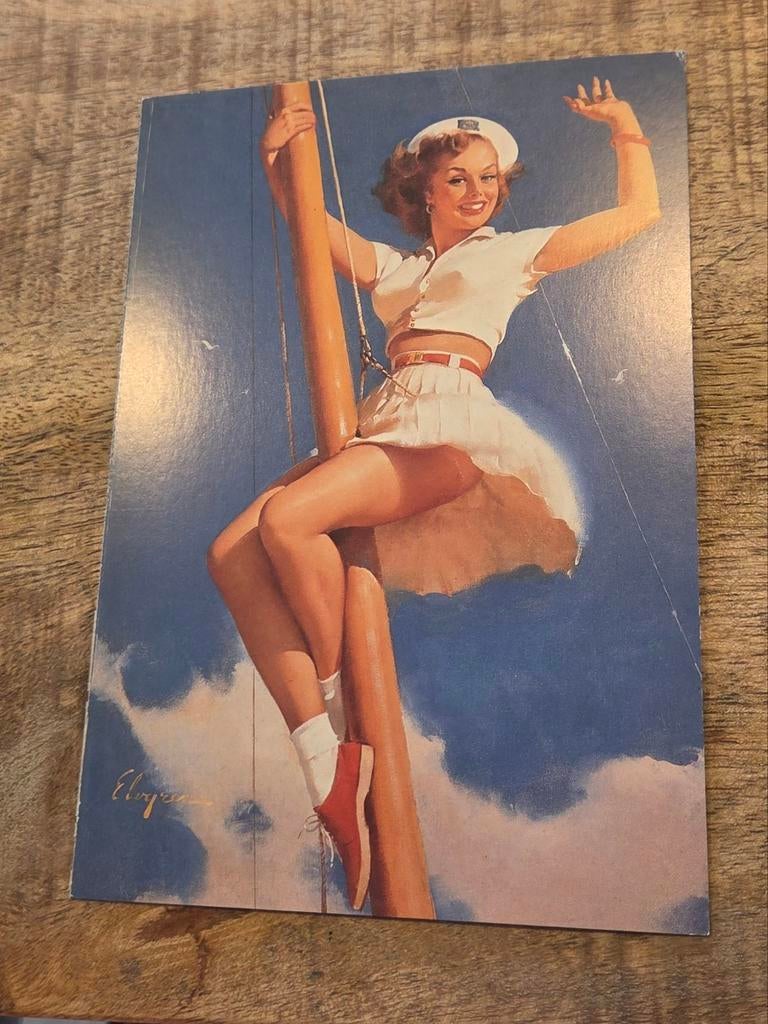 Sexy vrouw in matrozenpakje hangt in de mast, Verzamelen, Ansichtkaarten | Themakaarten, Ongelopen, 1960 tot 1980, Overige thema's