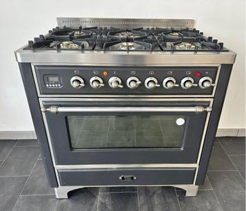 Luxe Fornuis Boretti Majestic 91cm antraciet rvs 6 pits beschikbaar voor biedingen