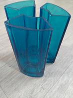 3 VAASJES, Minder dan 50 cm, Glas, Blauw, Ophalen of Verzenden