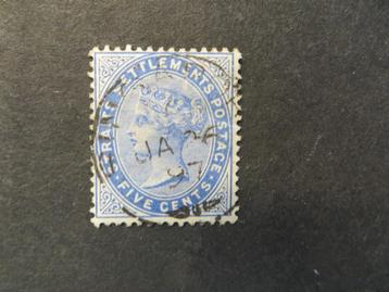 A09797: Straits Settlements QV 5 c CA beschikbaar voor biedingen