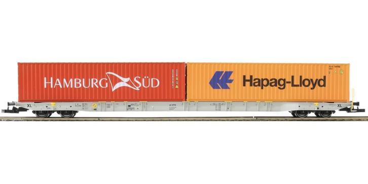 IGRA 96010071 Sggns-XL VTGD beladen met Hamburg Süd + Hapag, Hobby en Vrije tijd, Modeltreinen | H0, Nieuw, Wagon, Gelijkstroom
