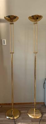 Mooie dimbare vintage messing vloerlampen!, Huis en Inrichting, Lampen | Vloerlampen, Ophalen, Gebruikt, Expressionisme, vintage, art deco