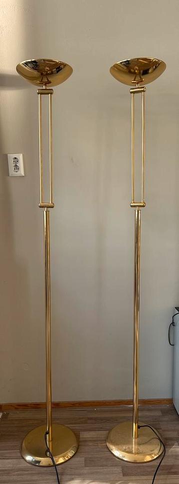 Mooie dimbare vintage messing vloerlampen!