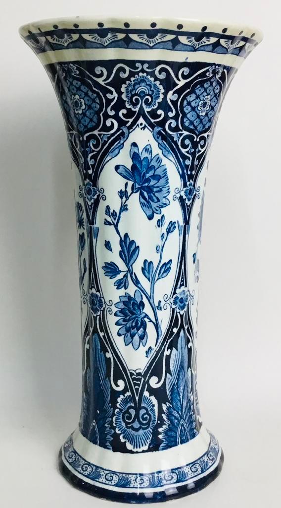 Petrus Regout Maastricht Antieke trompetvaas Delfts Blauw, Antiek en Kunst, Antiek | Vazen, Verzenden