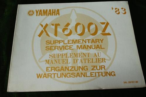 Yamaha XT600Z 1983 service manual supplement XT 600 Z, Motoren, Handleidingen en Instructieboekjes, Yamaha, Ophalen of Verzenden