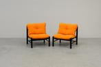 Set van 2 vintage lounge stoelen naar Carlo Santi, Huis en Inrichting, Fauteuils, Ophalen, Hout, Gebruikt, Vintage mid-century