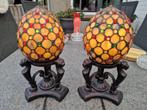 Originele gekleurde Tiffany lampen, design voet, Sint Kerst., Antiek en Kunst, Ophalen of Verzenden
