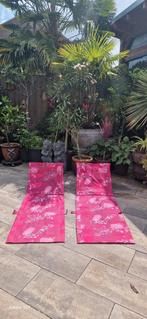 2x Strandbed strandmat met rugleuning met tasje samen voor:, Ophalen, Zo goed als nieuw, Aluminium, Verstelbaar