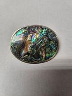 Vintage Alpaca Zilveren Broche - Mexico, Sieraden, Tassen en Uiterlijk, Broches, 4 tot 7 cm, Gebruikt, Overige kleuren, Ophalen of Verzenden