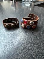 Noosa Amsterdam armbanden + chunks, Gebruikt, Bruin, Leer, Ophalen of Verzenden