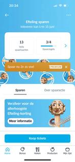 Efteling zegels en spaarkaarten, Tickets en Kaartjes, Drie personen of meer, Kortingsbon, Pretpark