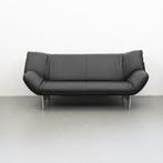 2x Leolux Tango 3-zits/223cm Bank Zwart Leer - Gepolijst