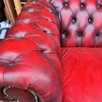Chesterfield 2 zit bank rood leer + BEZORGING GRATIS, Huis en Inrichting, Banken | Bankstellen, Gebruikt, ., 150 tot 200 cm, Chesterfield