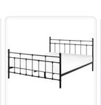 Zwart staal bed van IKEA inclusief lattenbodem, 160 cm, Ophalen of Verzenden, Metaal, Zo goed als nieuw