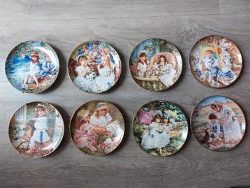 8 wandbordjes 'Hearts and Flowers' van Sandra Kuck  beschikbaar voor biedingen